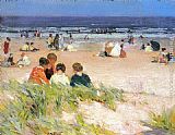 Edward Potthast Canvas Paintings - By the Shore